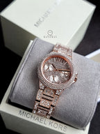 Michael Kors Mini Camille Pavé Rose Gold Stainless Steel Women's Watch – MK6997