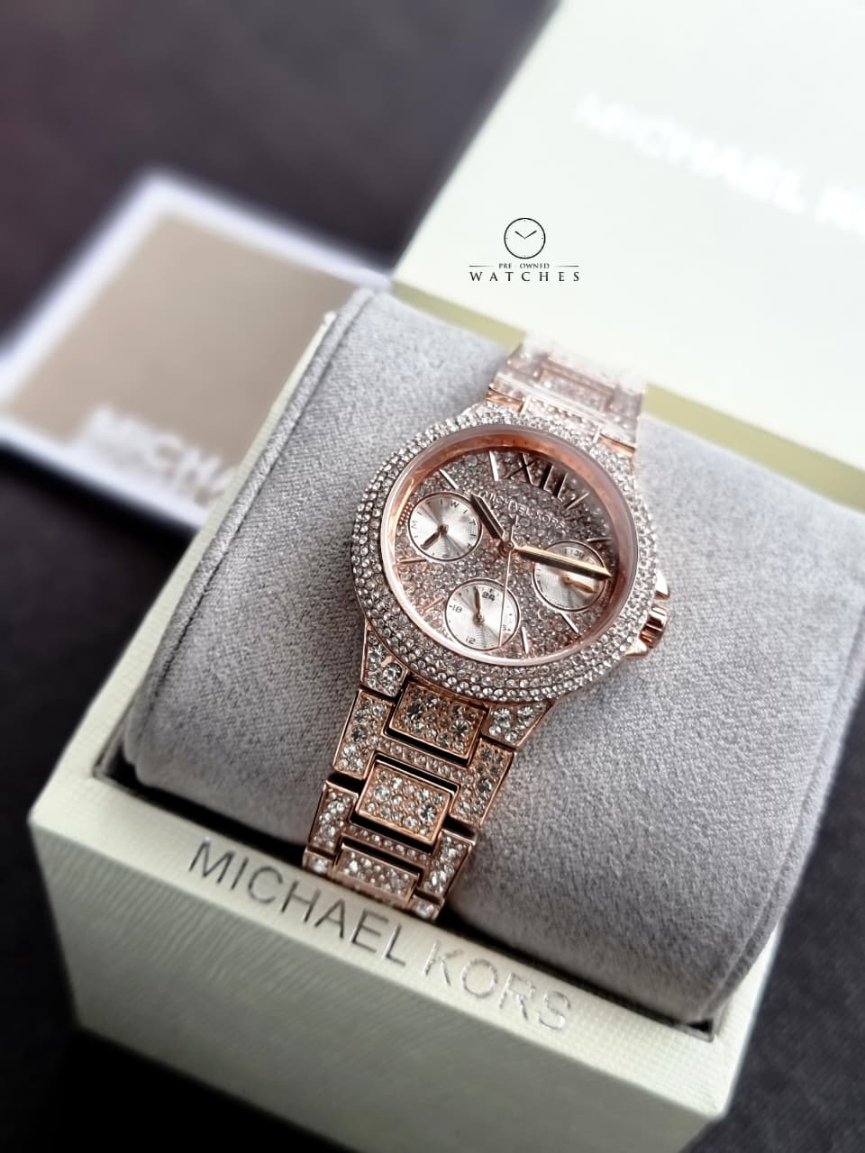 Michael Kors Mini Camille Pavé Rose Gold Stainless Steel Women's Watch – MK6997