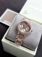Michael Kors Mini Camille Pavé Rose Gold Stainless Steel Women's Watch – MK6997