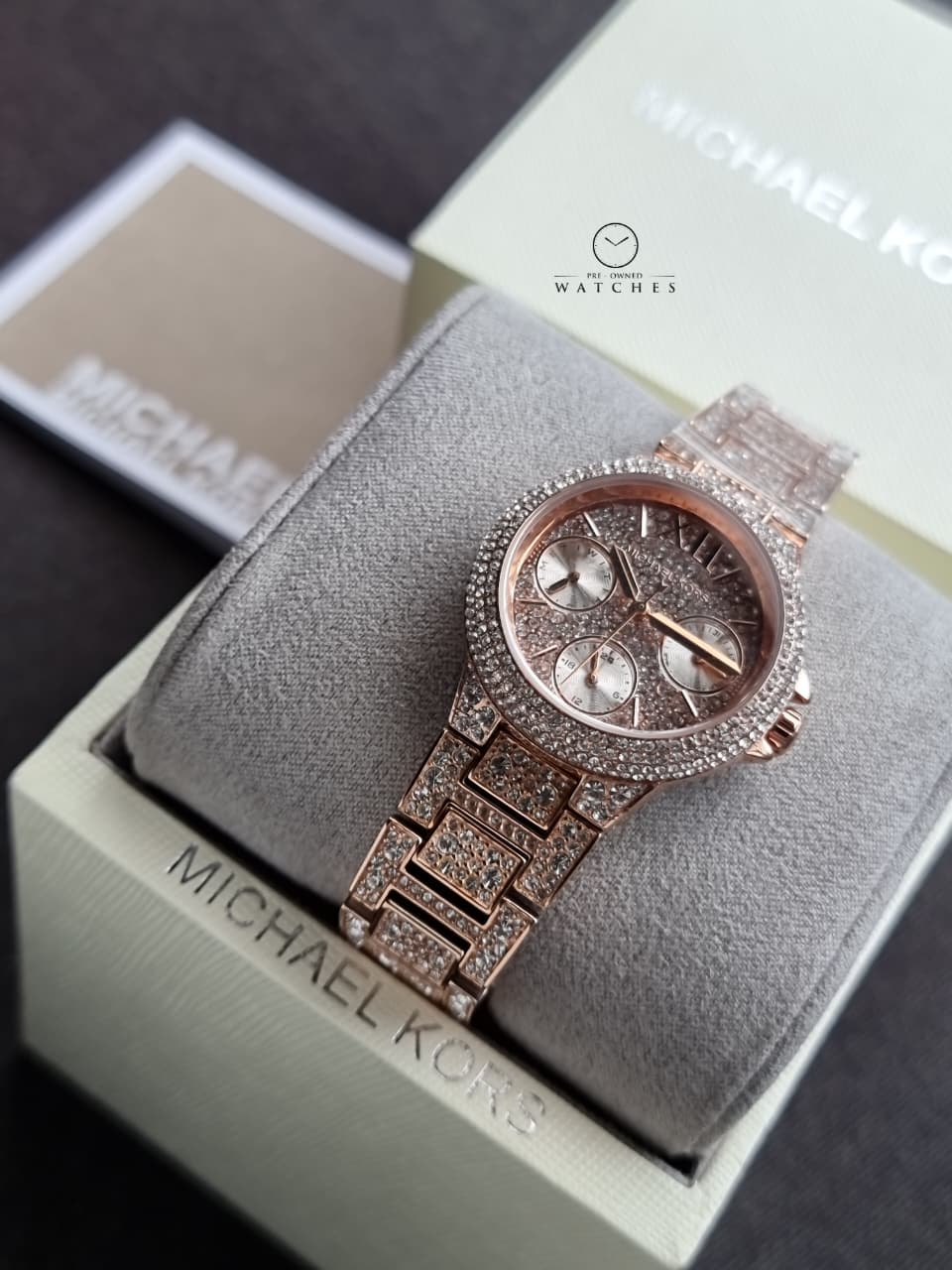 Michael Kors Mini Camille Pavé Rose Gold Stainless Steel Women's Watch – MK6997