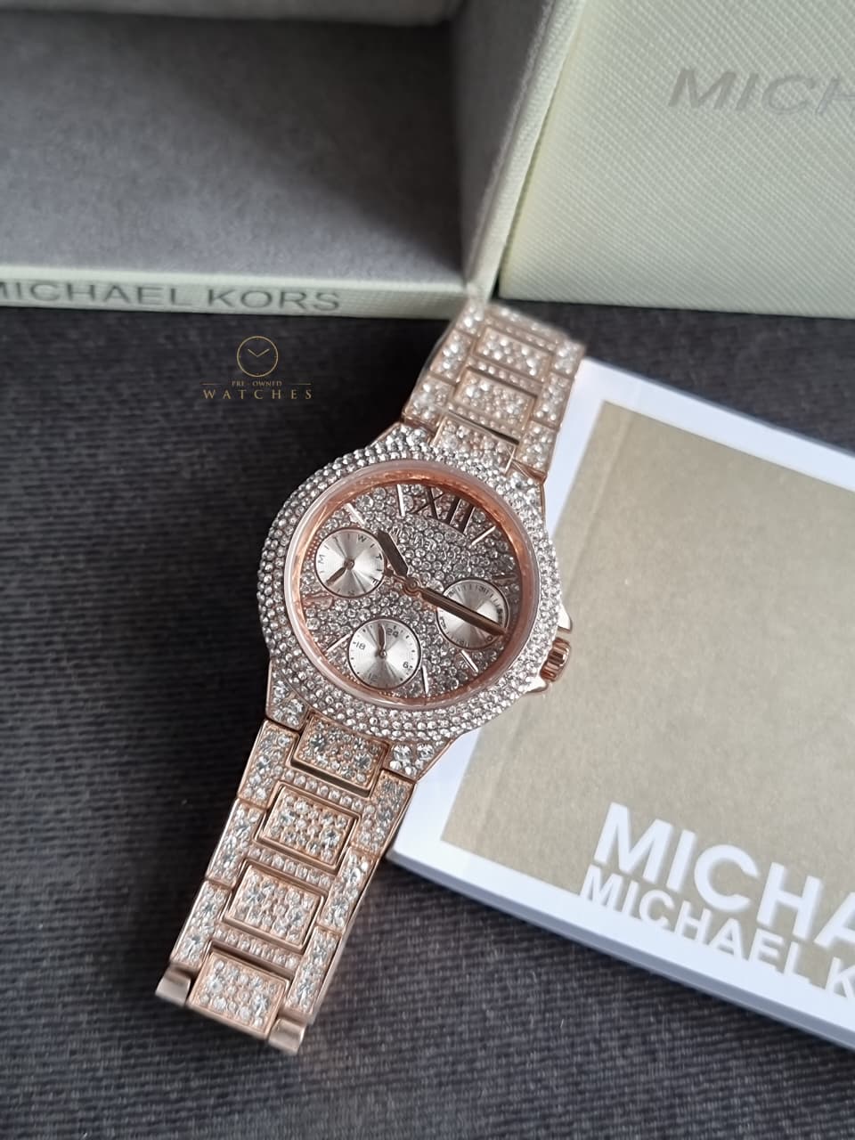 Michael Kors Mini Camille Pavé Rose Gold Stainless Steel Women's Watch – MK6997