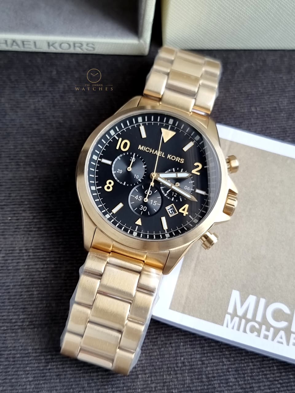 Michael Kors Runway Bronze Chronograph Stainless Steel Men's Watch – MK8227