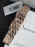 Emporio Armani Women’s Quartz Rose Gold Stainless Steel Mother of Pearl Dial 24mm Watch AR11389