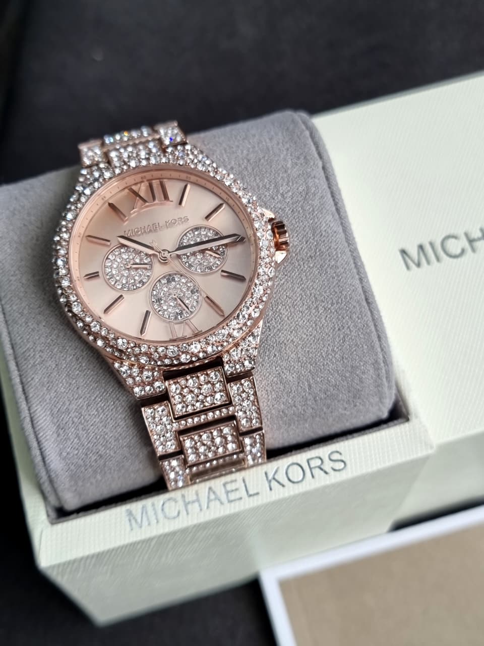 Michael Kors Oversized Camille Pavé Rose Gold Watch – MK6961