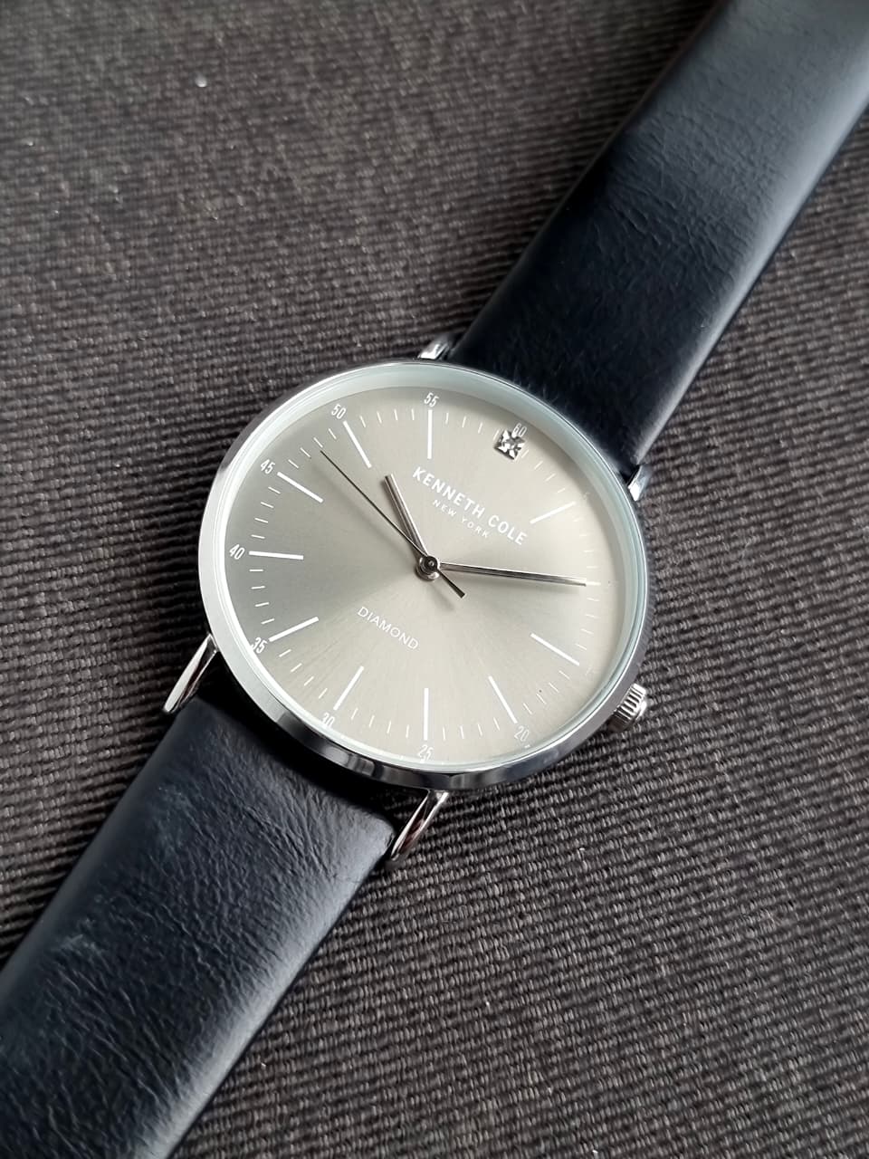Kenneth Cole KC50506003 Men’s Quartz Leather Strap Black Dial 42mm Watch
