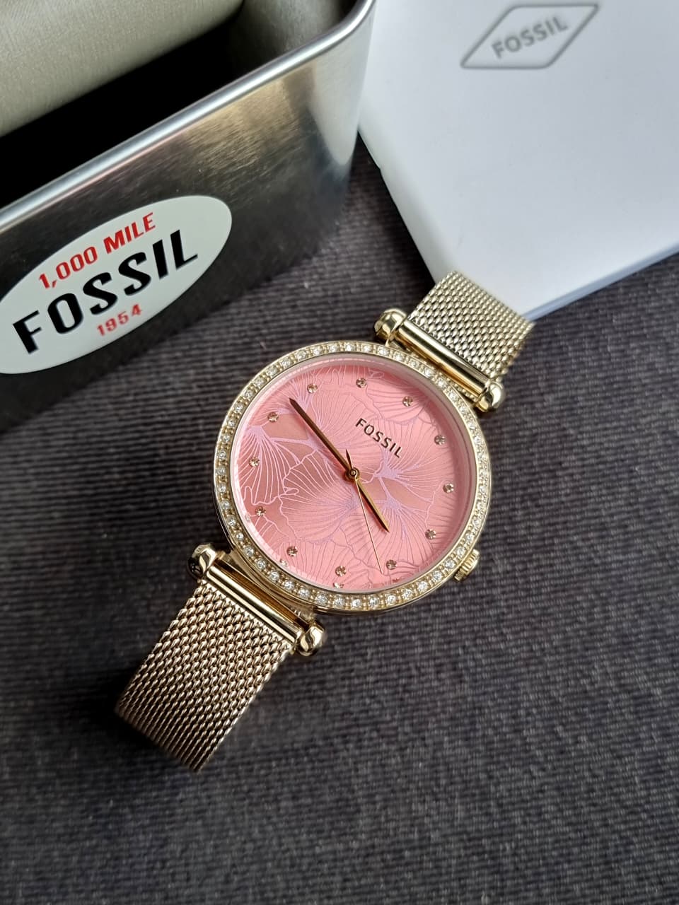Fossil Tillie Quartz Crystal Pink Dial Women's Watch – BQ3777