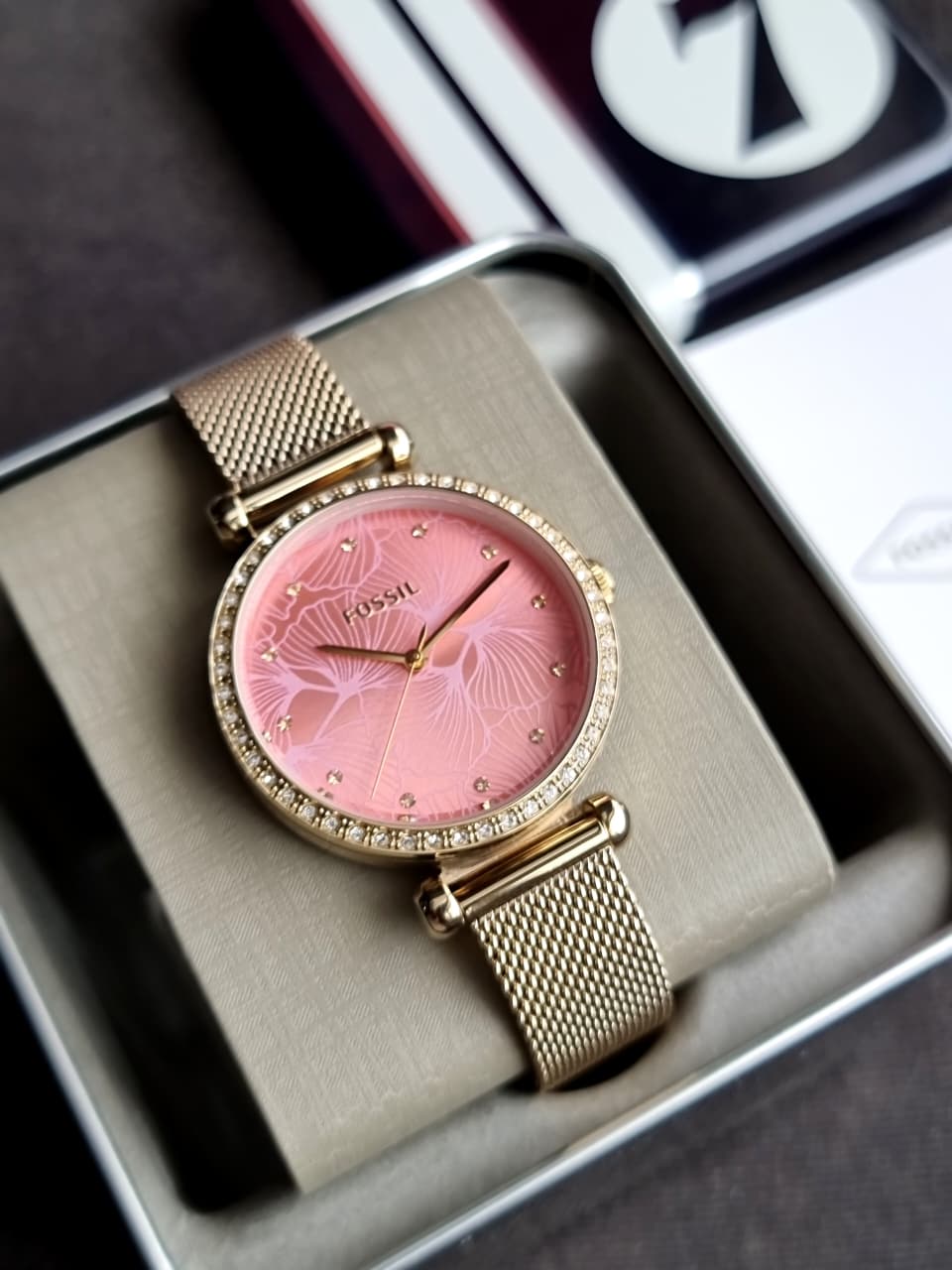 Fossil Tillie Quartz Crystal Pink Dial Women's Watch – BQ3777