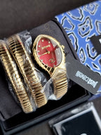 Just Cavalli Specchio Snake Red Dial Ladies Watch Item No. JC1L323M0035