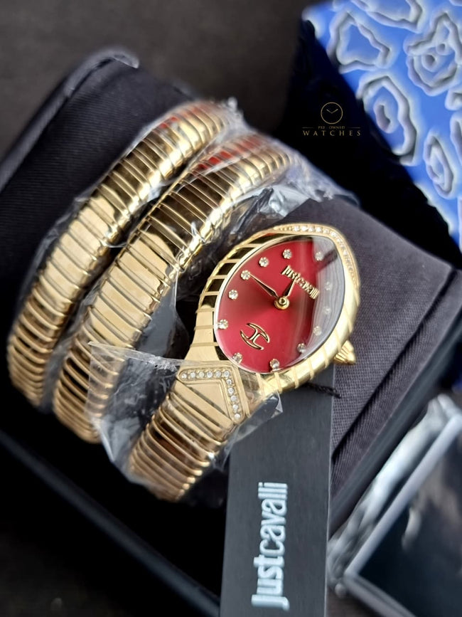 Just Cavalli Specchio Snake Red Dial Ladies Watch Item No. JC1L323M0035 Hover Image