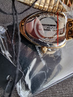 Just Cavalli Signature Snake Gold-Tone Red Dial Ladies Watch – JC1L249M0025