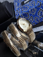 Just Cavalli Signature Snake Gold-Tone Dial Ladies Watch – JC1L209M0035