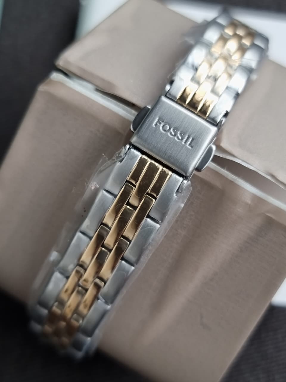 Fossil Scarlette Three-Hand Date Two-Tone Stainless Steel Watch (ES5388)
