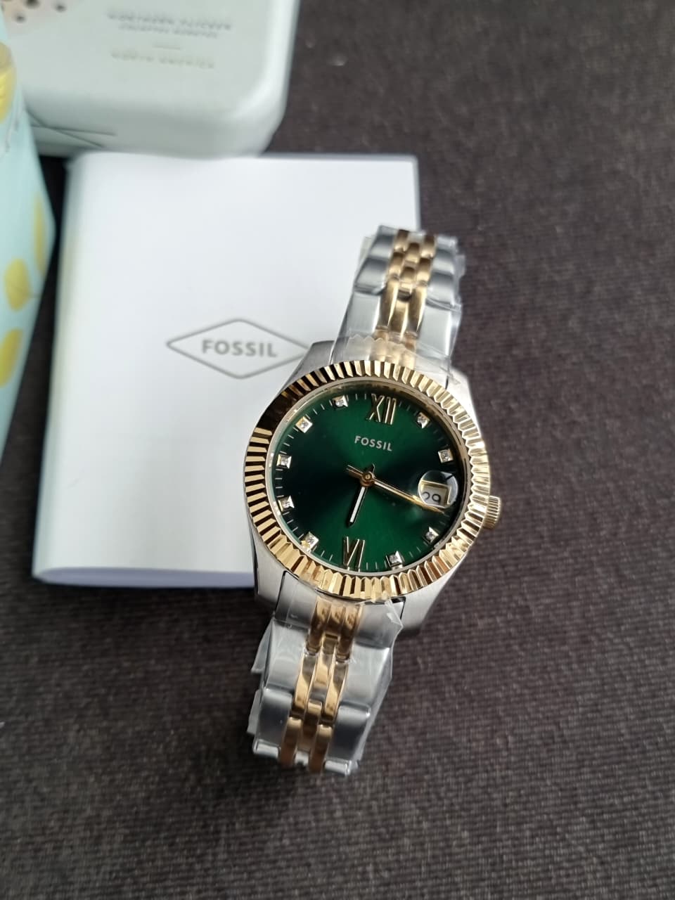 Fossil Scarlette Three-Hand Date Two-Tone Stainless Steel Watch (ES5388)