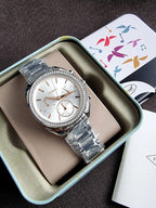Fossil Vale Chronograph Quartz Silver Dial Ladies Watch – BQ3657