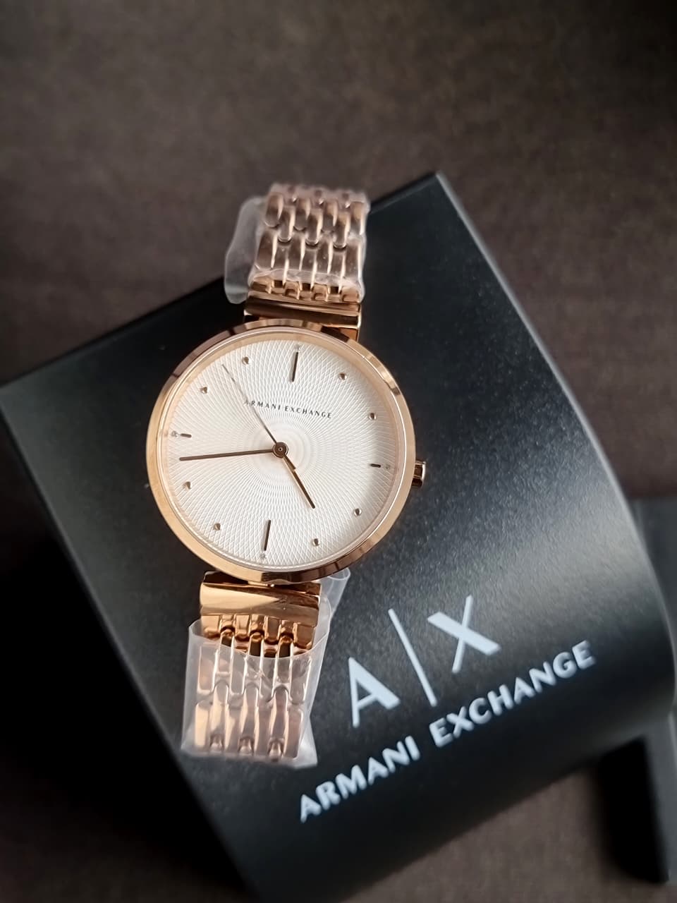 Armani Exchange AX5901 Women Silver Dial Rose Gold Watch