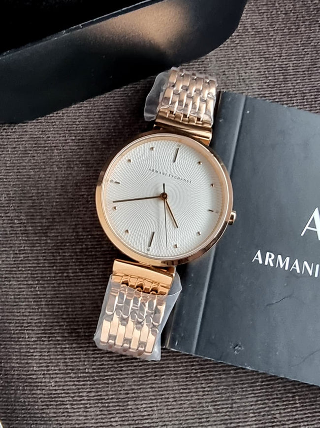 Armani Exchange AX5901 Women Silver Dial Rose Gold Watch Hover Image