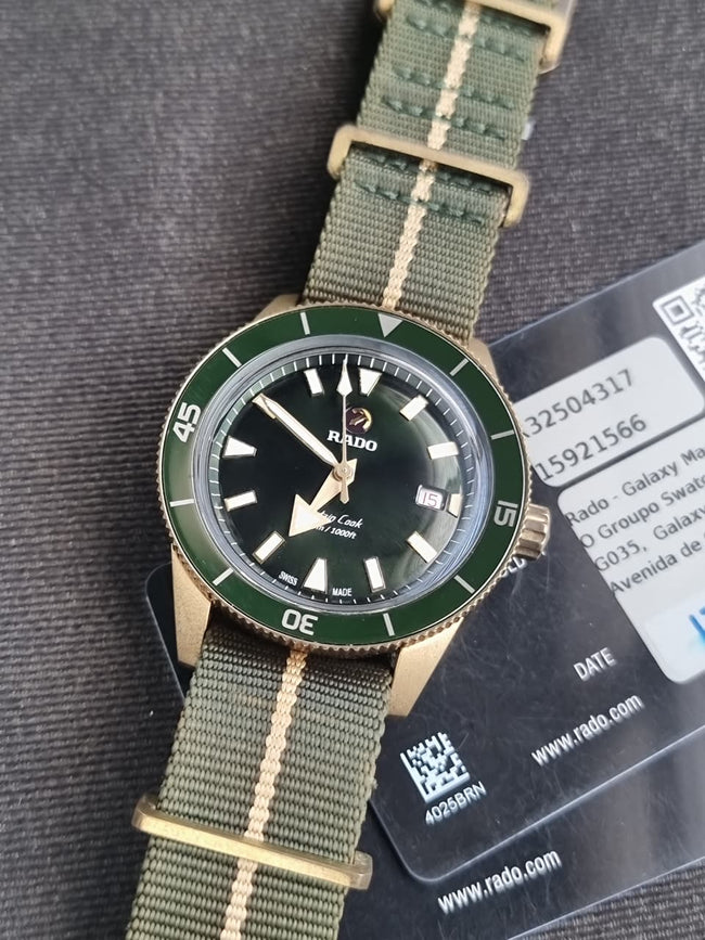 Rado Captain Cook Automatic Bronze Green Dial 42mm Men's Watch – R32504317 (Condition 8/10) Hover Image