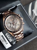 Hugo Boss Men’s Chronograph Quartz Stainless Steel Grey Dial 44mm Watch 1513632