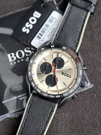 HUGO BOSS Center Court Chronograph Brass Dial Black Hybrid Strap Men's Watch – 1514024