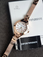 Emporio Armani Classic Mother of Pearl Dial Stainless Steel Women's Watch – AR7329