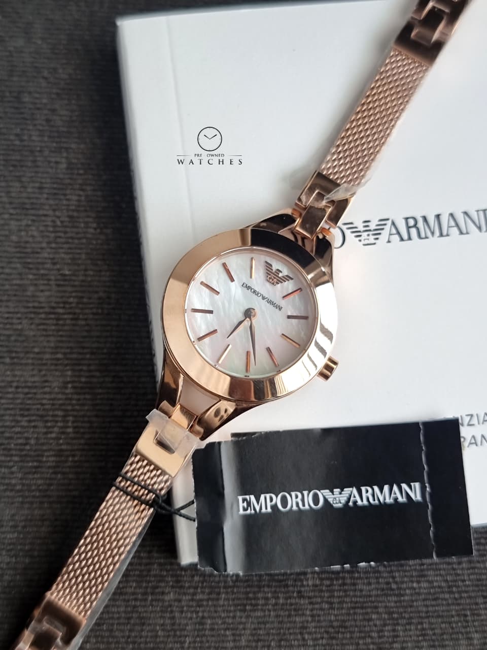 Emporio Armani Classic Mother of Pearl Dial Stainless Steel Women's Watch – AR7329