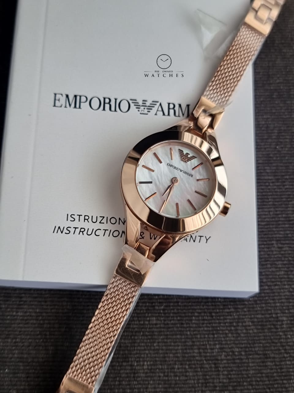 Emporio Armani Classic Mother of Pearl Dial Stainless Steel Women's Watch – AR7329