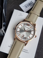 Emporio Armani Classic Silver Dial Beige Leather Strap Men's Watch – AR2464