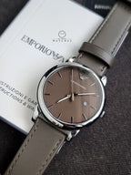 Emporio Armani Classic Brown Dial Brown Leather Strap Men's Watch – AR1729