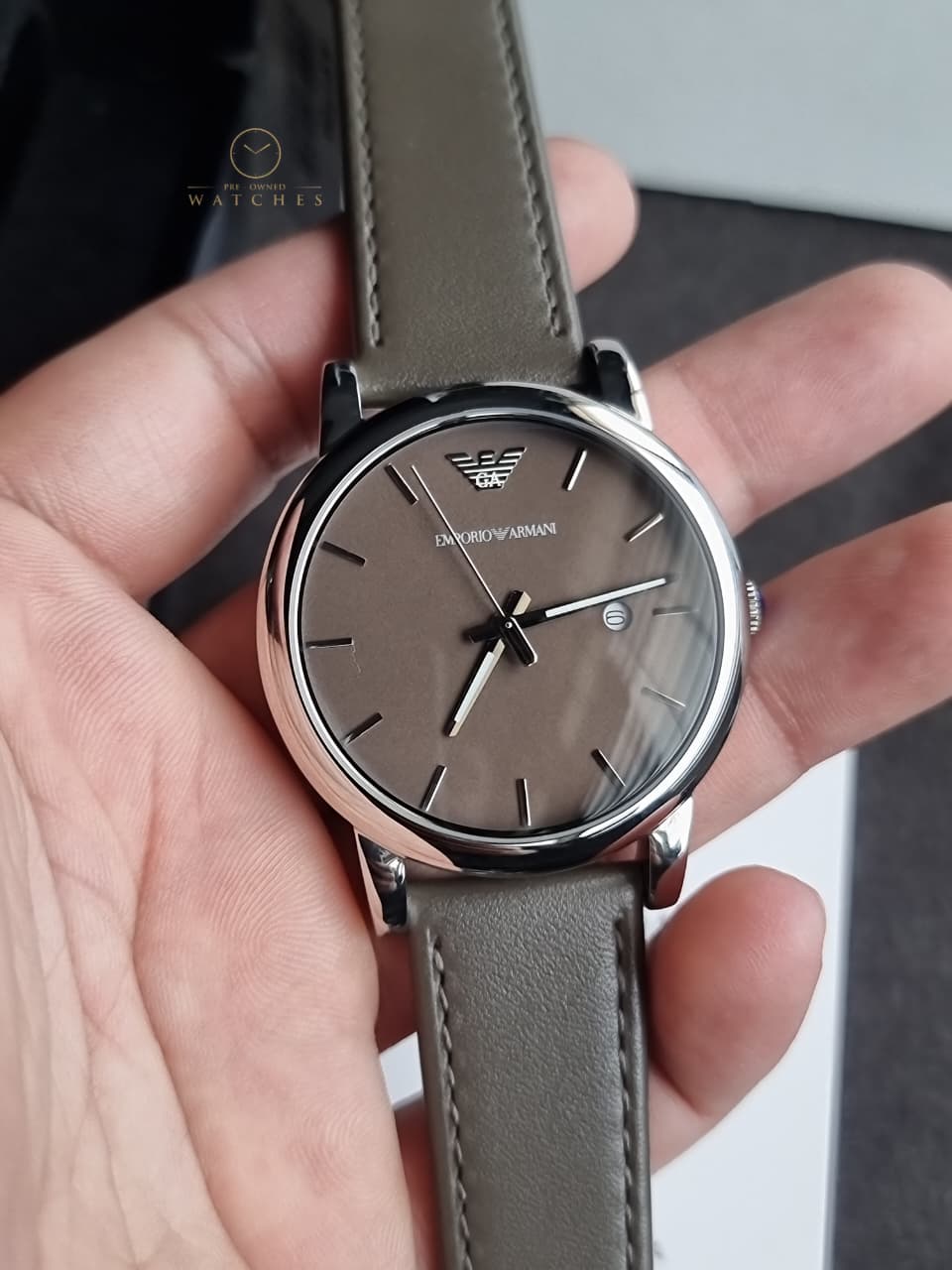 Emporio Armani Classic Brown Dial Brown Leather Strap Men's Watch – AR1729