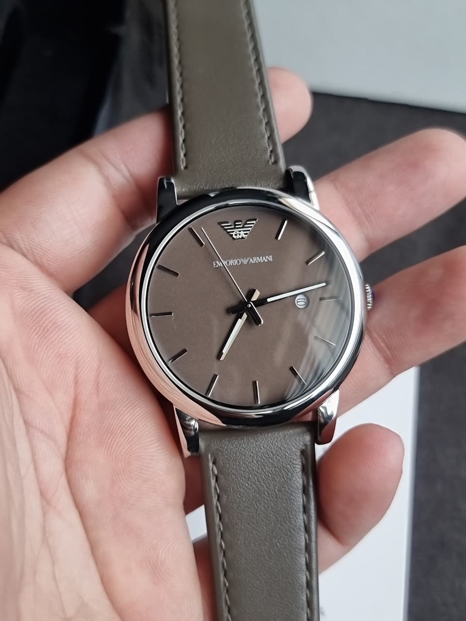 Emporio Armani Classic Brown Dial Brown Leather Strap Men's Watch – AR1729