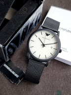 Emporio Armani AR11046 Black Mesh White Dial 43mm Men’s Watch