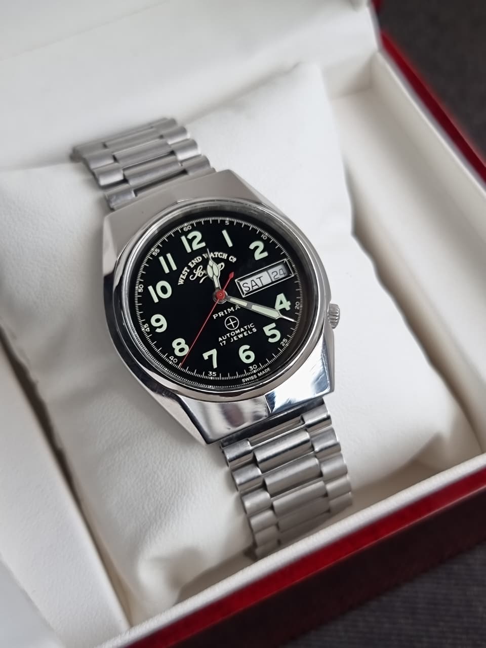 West End Watch – Black Dial Silver Steel Automatic (35mm)