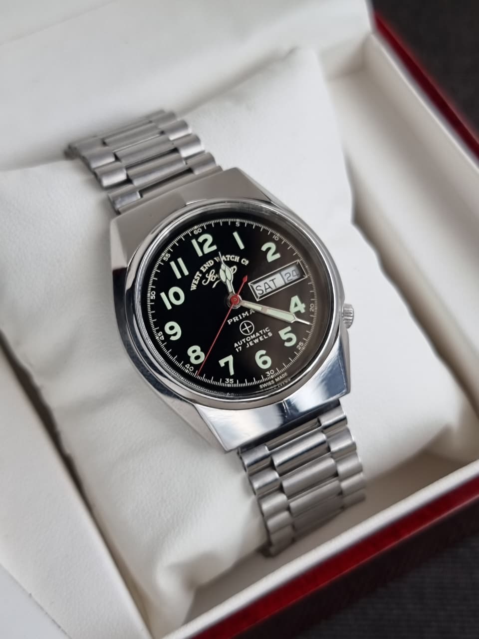 West End Watch – Black Dial Silver Steel Automatic (35mm)