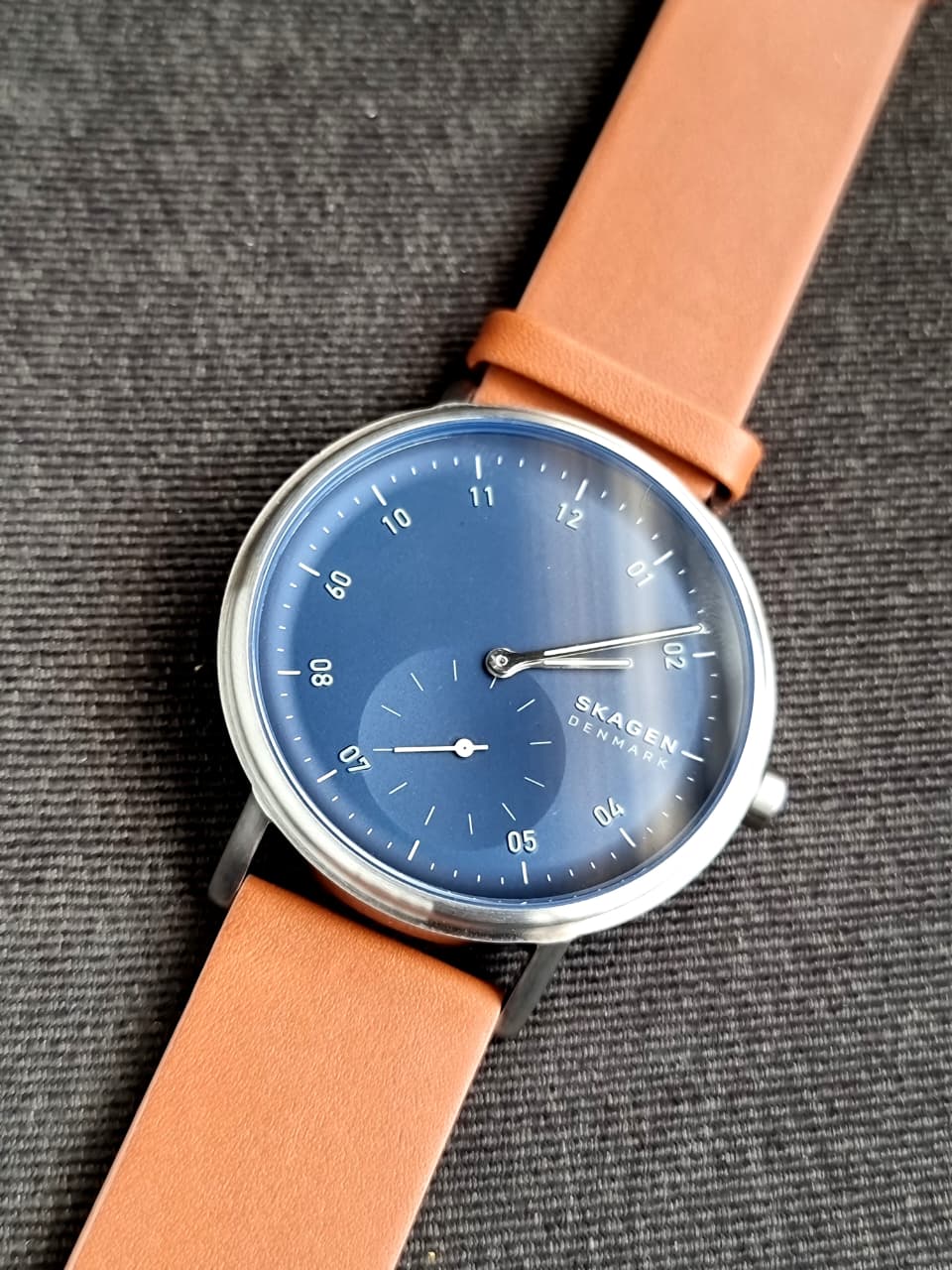 Skagen Kuppel Blue Dial Brown Leather Men's Watch – SKW6888