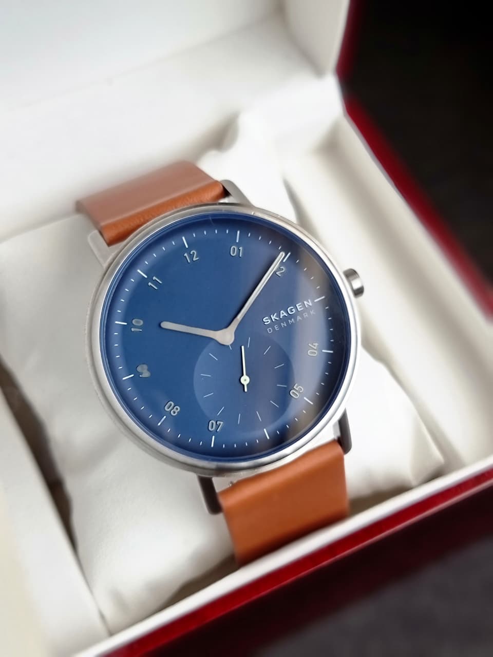Skagen Kuppel Blue Dial Brown Leather Men's Watch – SKW6888