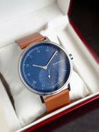 Skagen Kuppel Blue Dial Brown Leather Men's Watch – SKW6888