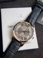 Emporio Armani Renato Grey Dial Black Leather Men's Watch – AR11049