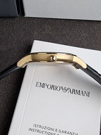 Emporio Armani Renato Grey Dial Black Leather Men's Watch – AR11049
