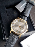 Emporio Armani Renato Grey Dial Black Leather Men's Watch – AR11049
