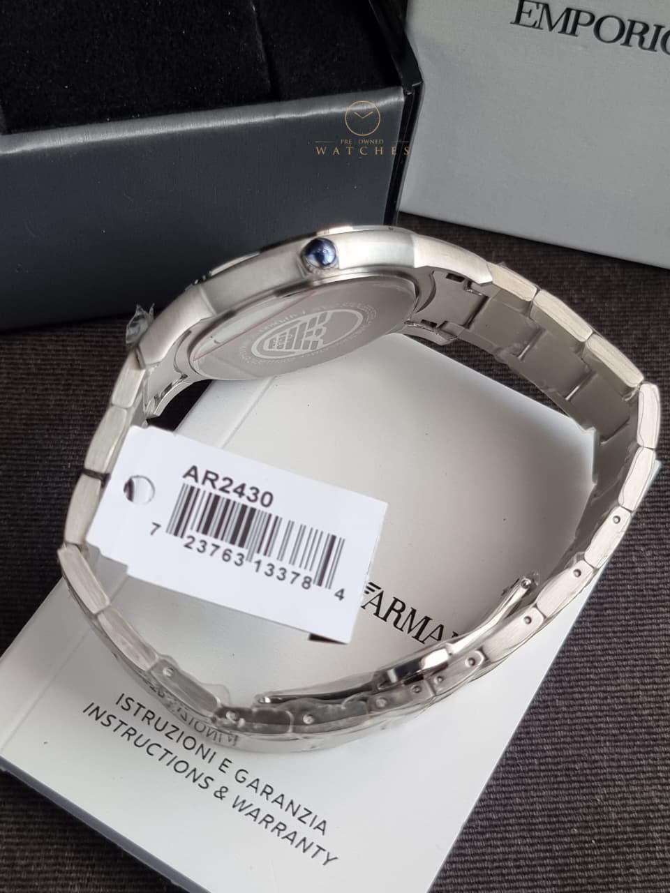 Emporio Armani Classic Silver Dial Stainless Steel Men’s Watch – AR2430