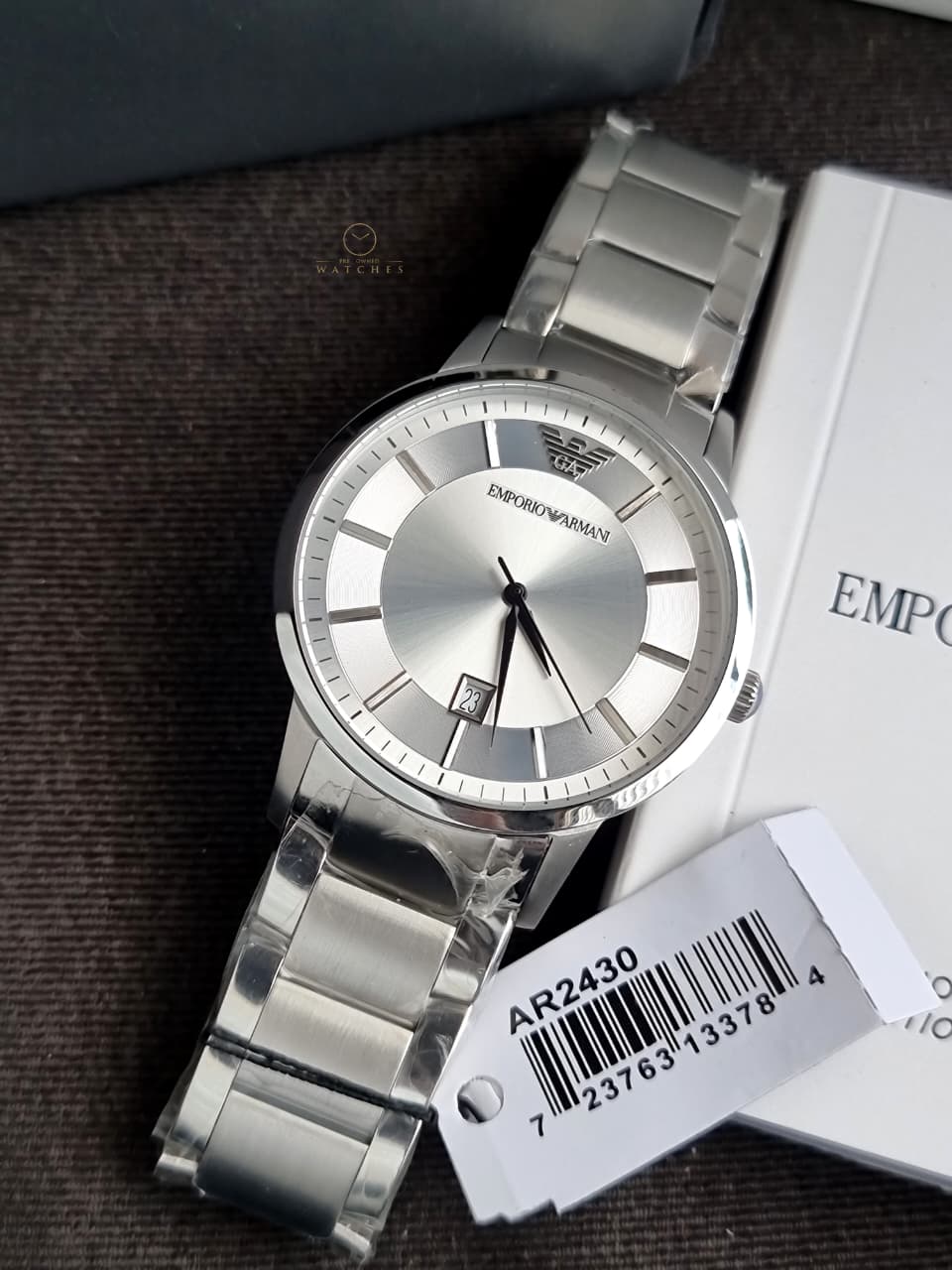Emporio Armani Classic Silver Dial Stainless Steel Men’s Watch – AR2430