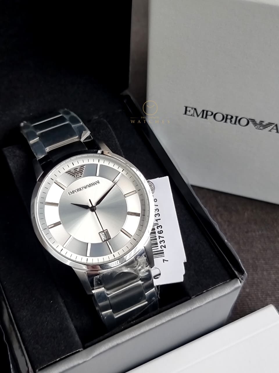 Emporio Armani Classic Silver Dial Stainless Steel Men’s Watch – AR2430