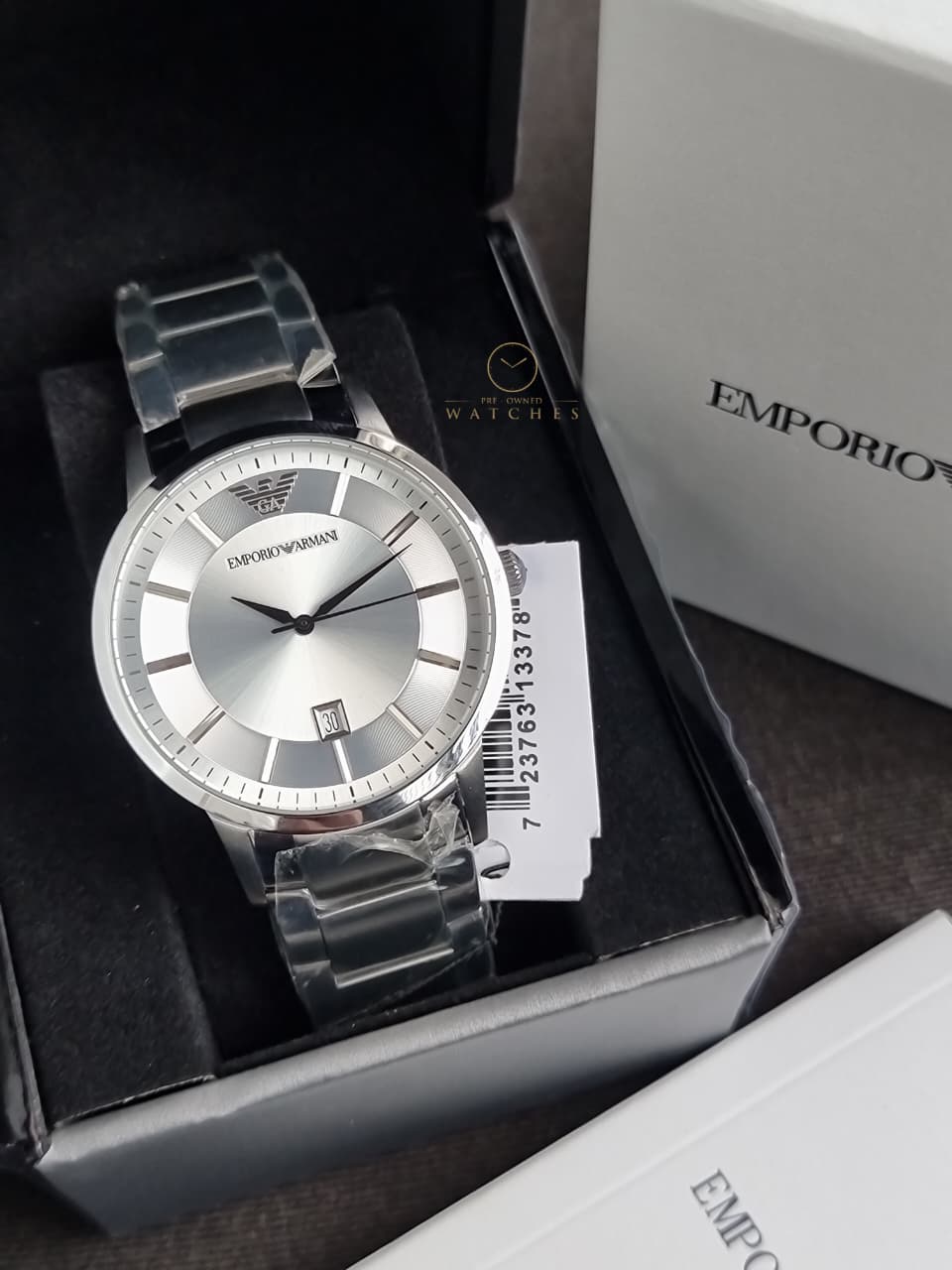 Emporio Armani Classic Silver Dial Stainless Steel Men’s Watch – AR2430