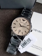 Emporio Armani Renato Grey Stainless Steel Brown Dial Men’s Watch – AR11120