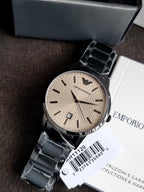 Emporio Armani Renato Grey Stainless Steel Brown Dial Men’s Watch – AR11120