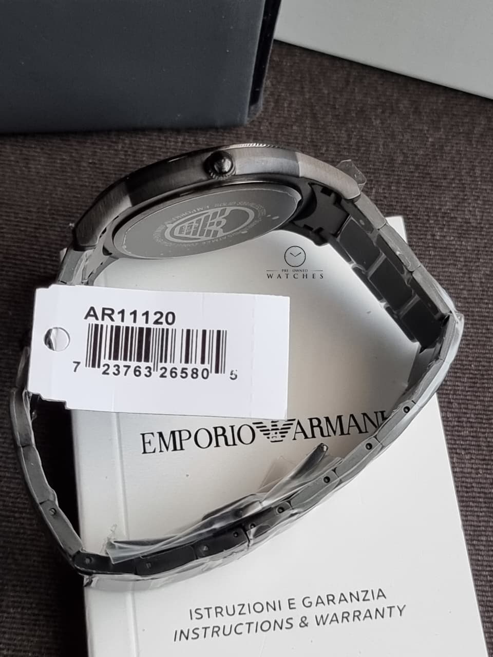 Emporio Armani Renato Grey Stainless Steel Brown Dial Men’s Watch – AR11120