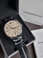Emporio Armani Renato Grey Stainless Steel Brown Dial Men’s Watch – AR11120