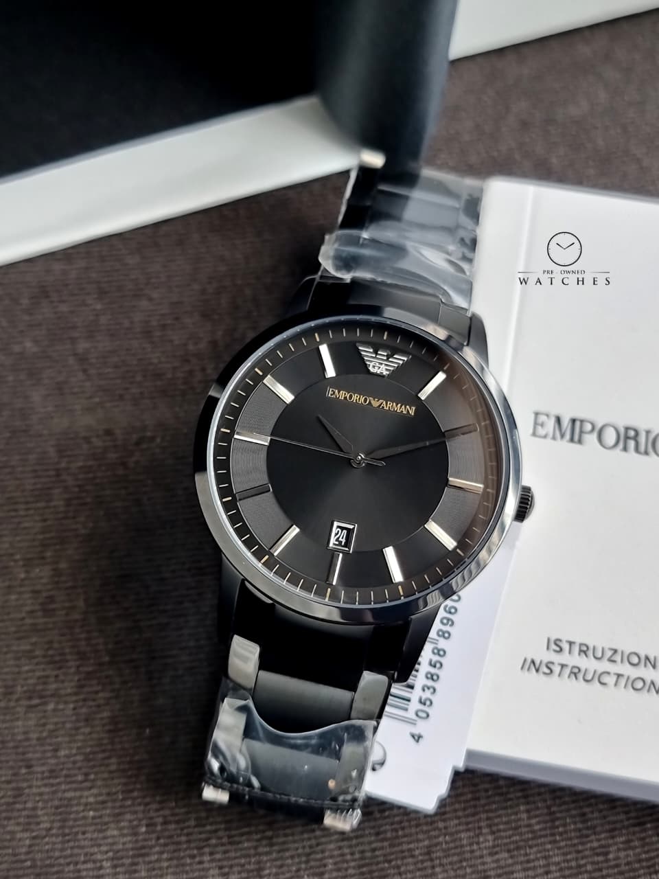 Emporio Armani Black Dial Black Stainless Steel Men's Watch – AR11079