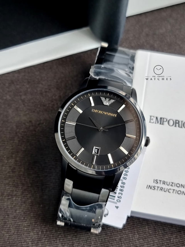 Emporio Armani Black Dial Black Stainless Steel Men's Watch – AR11079 Hover Image