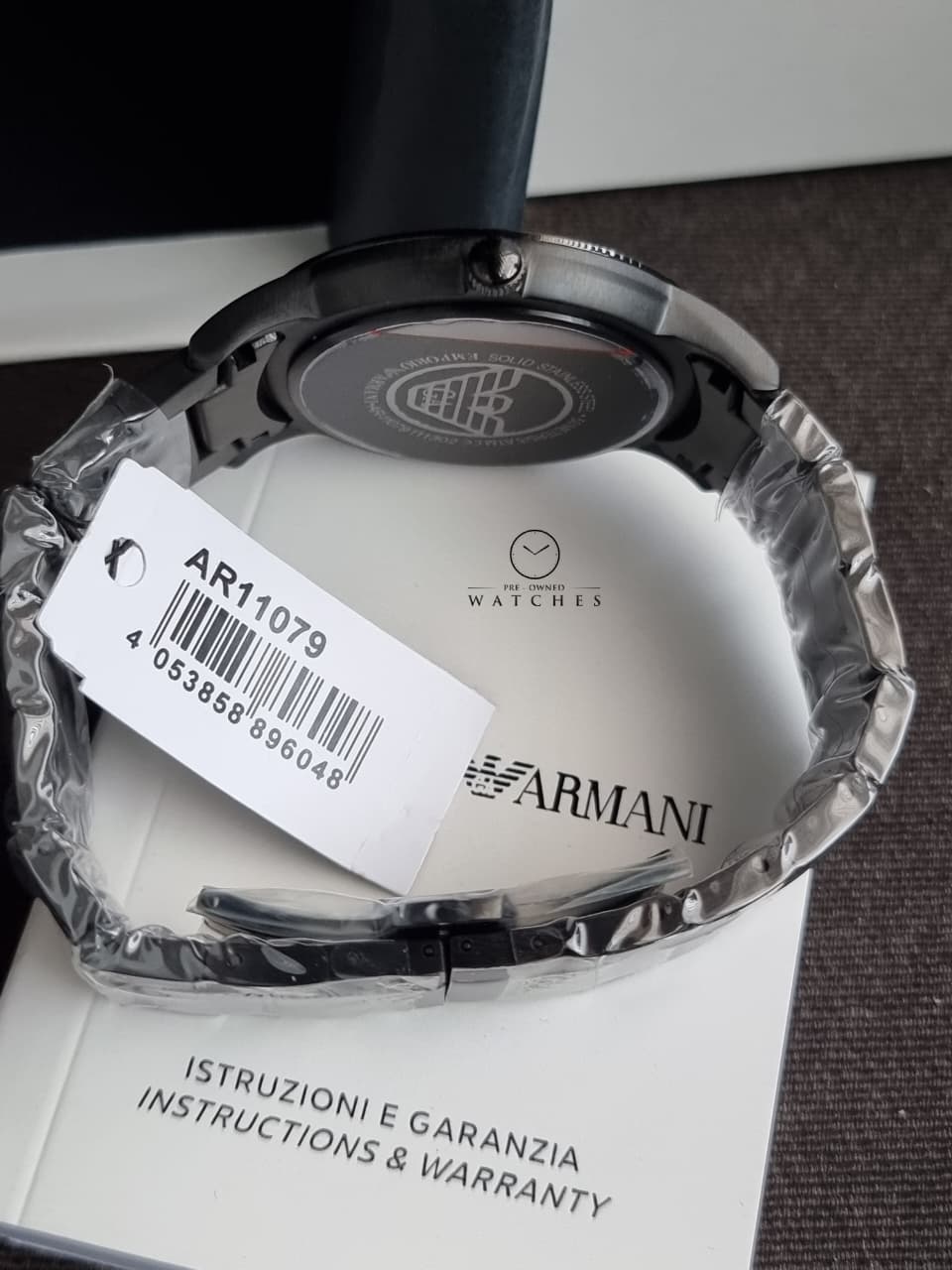 Emporio Armani Black Dial Black Stainless Steel Men's Watch – AR11079